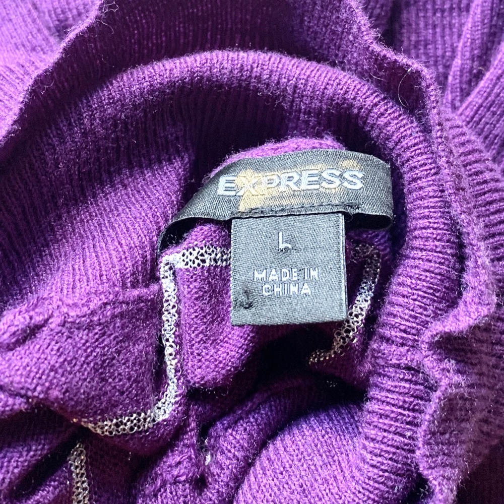 Express Wool Blend Striped Turtle Neck Sweater - image 4